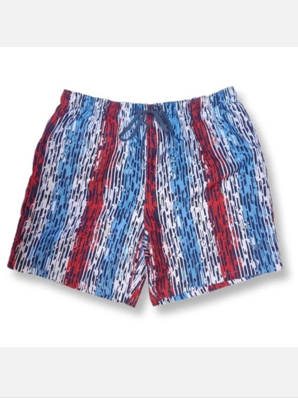 Speedo Mens Striped Swim Trunks Beach Summer Bathing Suit Mens XXL Blue Red